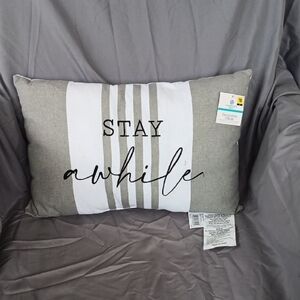 Gray and White Decorative Pillow